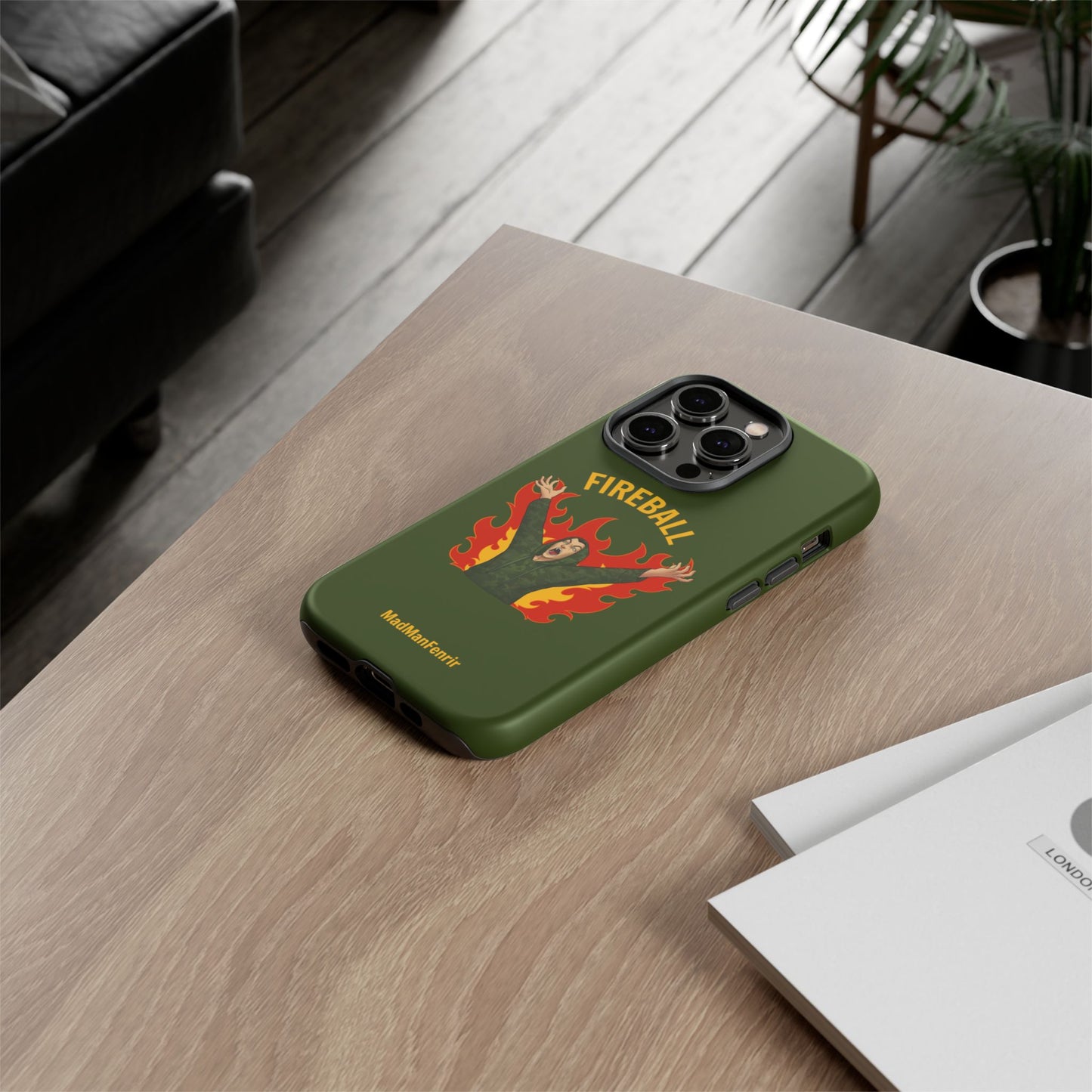 Tholdren Fireball iPhone or Galaxy Tough Phone Case