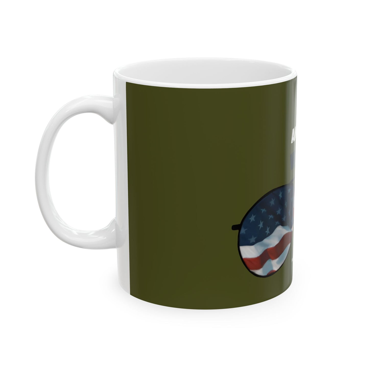 The AMERICA WIZARD Glasses & Flag Mug