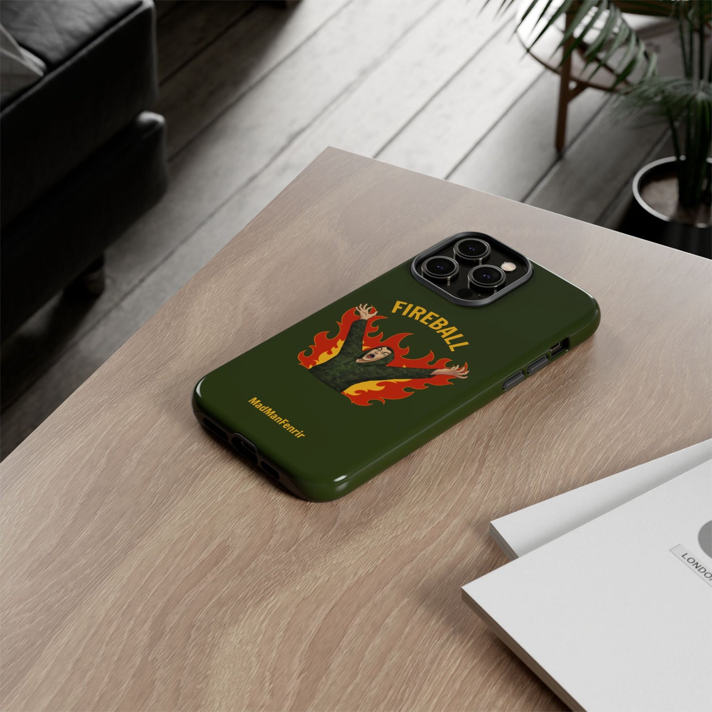 Tholdren Fireball iPhone or Galaxy Tough Phone Case